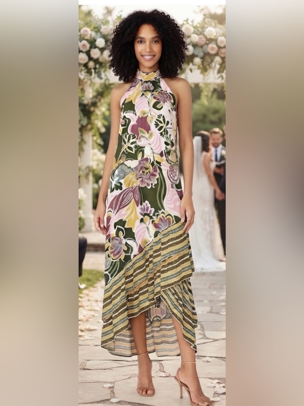 Sam And Jess Womens Sleeveless Floral High-Low Maxi Dress